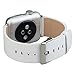 TOROTOP Luxury Genuine Leather watch Band strap Bracelet Replacement Wrist Band With Adapter Clasp for 38mm iWatch Apple Watch & Sport & Edition(38mm-white A)