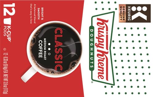 KRISPY KREME CLASSIC KEURIG SINGLE-SERVE K-CUP PODS, MEDIUM ROAST COFFEE, 12 COUNT