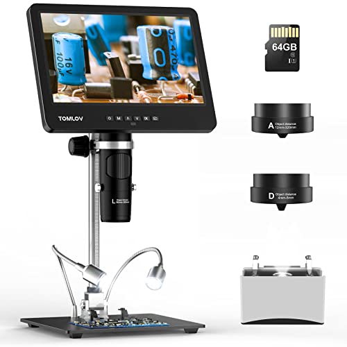 TOMLOV DM601 HDMI Digital Microscope for Adults, 3 Lens Soldering