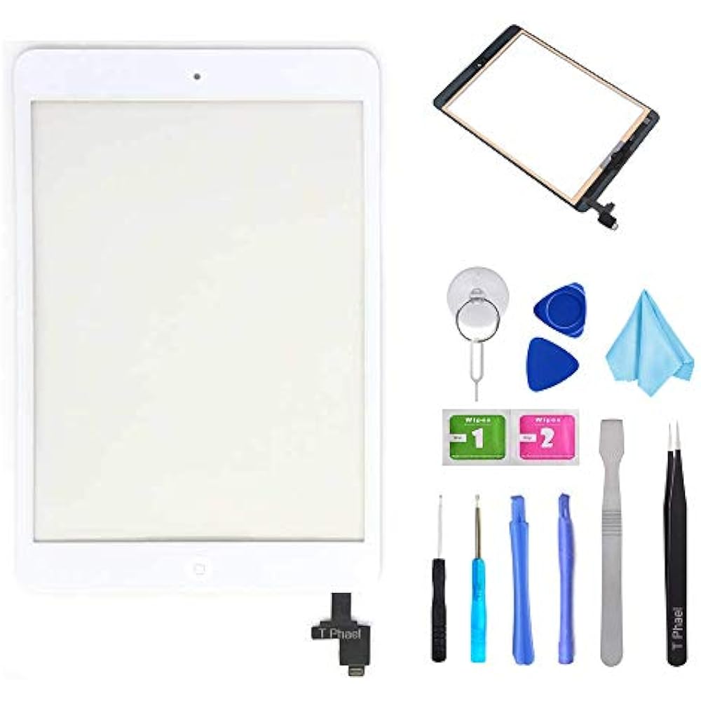 White Digitizer Repair Kit For IPad Mini 1"2 A1432 A1489 Touch Screen