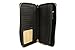 Michael Kors Black Leather Jet Set Travel Continental Zip Around Wallet Wristlet with Golden Hardware