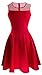 Sylvestidoso Women's A-Line Sleeveless Pleated Little Red Cocktail Party Dress (S, Red)