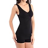SJINC Women's Cami Shaper Tummy Control Padded Seamless Long Compression Tank Top