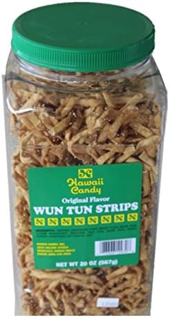 Hawaii Candy Wun Tun Strips - Huge 20 oz Bag - Won Ton Crisps Salad Topping - Original Flavor