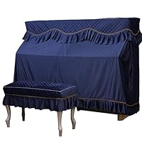 Sdcvopl Full Piano Cover Cloth Upright Full Piano Cover European Dust Thick Flannel Non-Sticky with Bench Covers Protective Decorative Cloth (Color : Blue, Size : 58x38cm)