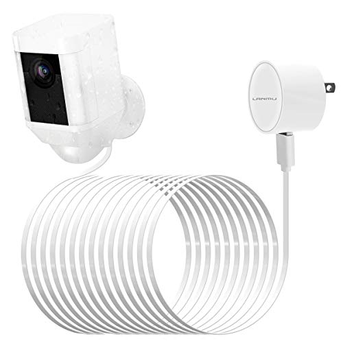 LANMU Weatherproof Outdoor Power Adapter for Ring Spotlight Cam Battery HD Security Camera (26ft/8m)(Cable and Charger)