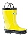 OAKI Toddler Rain Boots - Perfect Kids Rain Boots for Any Weather - Durable Rubber Baby Rain Boots Keep Little Feet Dry, Lightweight Waterproof with Easy-on Handle, Yellow & Black, 7T Toddler