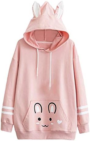 Red Ta Fashion Casual Womens Long Sleeve Pullover Kawaii Dog Print Hoodie Sweatshirt