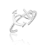 925 Sterling Silver Horizontal Nautical Anchor & Chain Open Ended Band Toe Ring