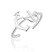 925 Sterling Silver Horizontal Nautical Anchor & Chain Open Ended Band Toe Ring