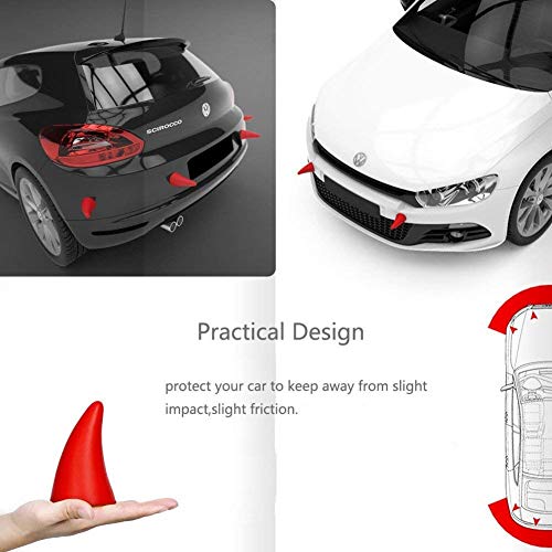 FOLCONROAD Car Auto Truck Elasticity 3D Devil Horns Sticker Bumper Decor Anti Collision [Black] 2Pcs/Set[US Warehouse] - Thumbnail 5