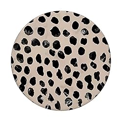Black Polka Dots Almond Latte Pattern PopSockets