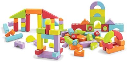 Velcro Kids 70188 Velcro Brand Building, Lightweight Foam, Connect Easily | Compatible Block Sets |80 Pieces, Age 3+ [Packaging May Vary]