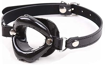 Jinqian Soft Silicone Opening Gag O-Ring, Oral Fixed Dental Lip Cheek Retractor Lip Open Mouth, Lip Trainer Face (Black)