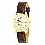 Disney Women’s MCK612 Mickey Mouse Brown Strap Watch