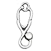 Housweety 60 PCs Charm Pendants Medical Doctor Stethoscope Silver Tone 23mmx8mm