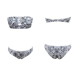 41tWQs5qeNL. SS300 JERKKY Bikini de Dos Piezas para Mujer Sexy Fuera del Hombro sin Tirantes Ahuecado con Tirantes Bandeau Tanga Étnico… 41tWQs5qeNL. SS300