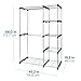 Basics Hardware Deluxe Double Rod Closet Organizer Freestanding Wardrobe Rack - Silver (Wardrobe Organizer)