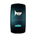 STVMotorsports 5 Pin Momentary Laser Rocker Switch Horn (On)/Off LED Light 12V 20A - Blue