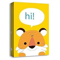 signwin-Canvas Wall Art-Cute Animal Portrait-Canvas Prints Home Artwork Decoration for Kids Bedroom,Bathroom - 12x18 inches