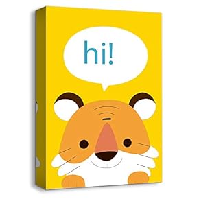 Cute Animal Portrait Home Artwork for Kids Bedroom Bathroom