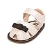 Kuner Baby Girls Cotton Bowknot Rubber Sole Non-Slip Outdoor Toddler Summer Sandals First Walkers Shoes (12cm(6-12months), Beige)