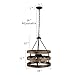Anmytek Farmhouse Rustic Wood Chandelier Light, 5 Lights Pendant Lamp Retro Vintage Hanging Lighting Fixture, C0014