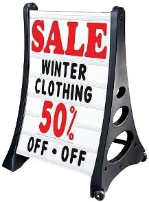 Quick Loading Deluxe Sidewalk Sign Message Board - White