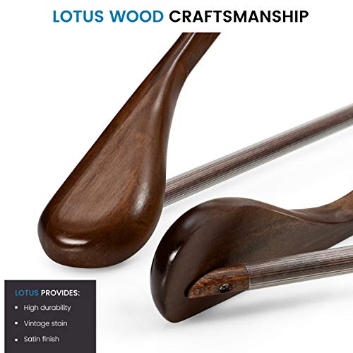 image for ZOBER High-Grade Wide Shoulder Wooden Hangers 10 Pack with Non Slip Pa