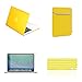 TOP CASE - Rubberized Hard Case for 13-Inch Macbook Pro A1425 and A1502 Bundle with Sleeve, Silicone Keyboard Cover, Clear Screen Protector and Mouse Pad - Yellow