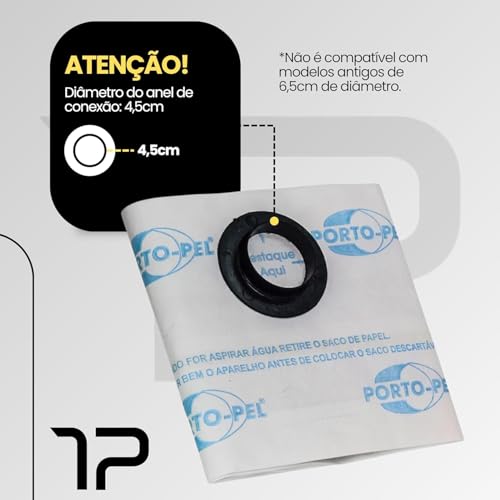 Kit 9 Sacos Descartáveis Aspirador de Pó Filtros Compatível Eletrolux A10N1 AWD01 A10T A10 Clean Car A13 AQP 10 20 Flex 1400 Flex Green Acqua Power 1400S GT 2000 GT 3000 GT 20N GT 200 Hidrovac