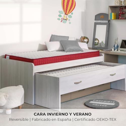 - Colchón Viscoelástico Reversible 150x180cm Gredos con Altura ±15cm. Tejido Strech y Tejido 3D Transpirable | Especial para Cama Nido | Firmeza Medio-Alta | Adaptable | Hecho en España