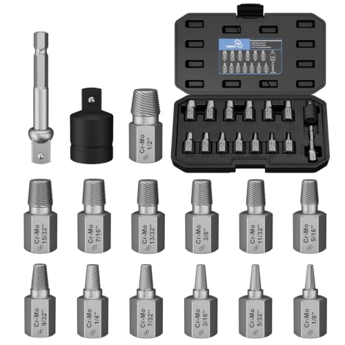 STREBITO Screw Extractor Set 15PCS Cr Mo Steel