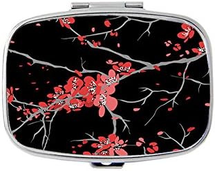 Cherry blossoms pill box/pill case--Rectangular pocket pill box/case---Two Compartments for Keeping Pill box/case
