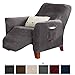 Velvet Plush Stretch Recliner Slipcover. Velvet Recliner Furniture Protector, Soft Anti-Slip, High Stretch (Recliner, Wild Dove Grey)