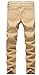 Men's Khaki Skinny Ripped Slim Fit Stretch Designed Destroyed Denim Jeans, Size 36