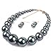 KOSMOS-LI Large Style Big Imitate Pearl Strand Choker Necklace With Earrings Set