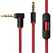 Replacement Audio Cable Cord Wire with in-line Microphone and Control for Beats by Dr Dre Headphones Solo/Studio/Pro/Detox/Wireless/Mixr/Executive/Pill (Red/Black)