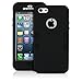 MagicMobile iPhone 5 Case, Hybrid Impact Two Layers of Protection Hard Plastic and Soft Silicone Case [Black - Black] w/Charm