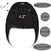New Fashion Clip in Bangs One Piece Fringe 100% Natural Remy Human Hair Extensions Hairpiece Neat Fringe Hand Tied Thick Straight Bangs with Temple Hair Piece Accessories for Girls (Natural Black)thumb 3