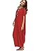 Verdusa Women's One Off Shoulder Caftan Sleeve Harem Maxi Dress Red L