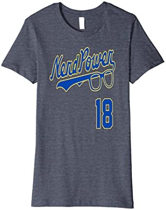 Womens Sogard "Nerd Power" Brewers Shirt Medium Heather Blue