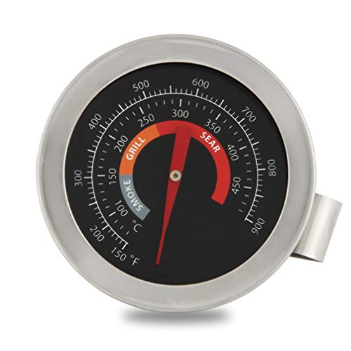 2" BBQ Grill Temperature Gauge for Big Green Egg,Grill Dome, Char Griller Kamado Smoker Stainless Steel 150-900°F Cooking Kamado Replacement Thermometer with Waterproof and No-Fog Glass Lens (1)
