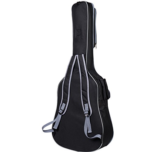 Aliyes Acoustic Class Guitar Gig Bag Full Size Metal Zippers Carrying Bag 41" Water-Resistant Oxford Fabric 8mm Thick Sponge Padded Adjustable Strap Black