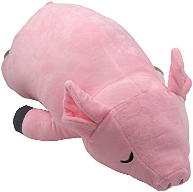 tonghu Soft Plush Sleepy Pig Doll Stuffed Animal Pillow Huggable Piggy Toy Gift for Chritmas Pink, 25.5 IN