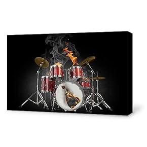 Canvas Wall Art for Living Room,Bedroom Home Artwork Paintings Drumset Ready to Hang - 12x18 inches
