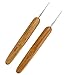 WSSROGY Set of 2 Dreadlock Crochet Hook Bamboo Crochet Hair Needle for Braid Craft 0.5mm 0.75mm