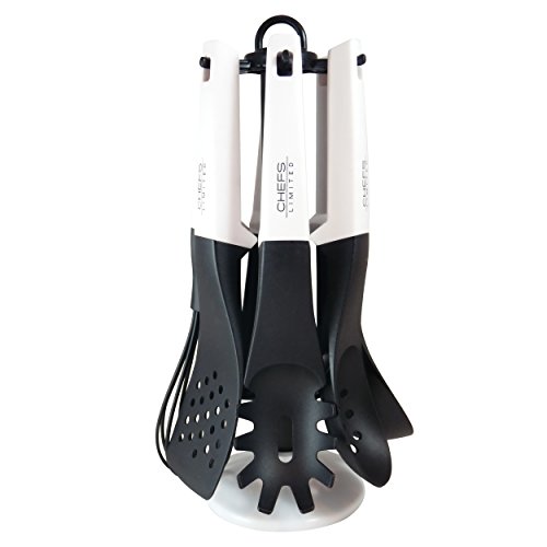 Kitchen Utensils, 6 Piece Cooking Utensil Set With Holder, Bold Modern Kitchen Utensil Set With Floating Heads