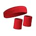 HOTER Thick Solid Color Sweatband Set (1 Headband + 2 Wristbands)