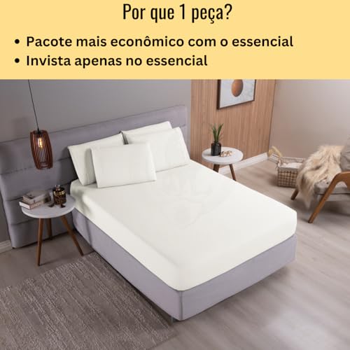 Lençol com Elástico Algodão Egípcio 300 Fios- Solteiro/Casal/Queen/King - Avulso ou Kit - Hipoalergênico não faz bolinhas (Palha, Queen Avulso)